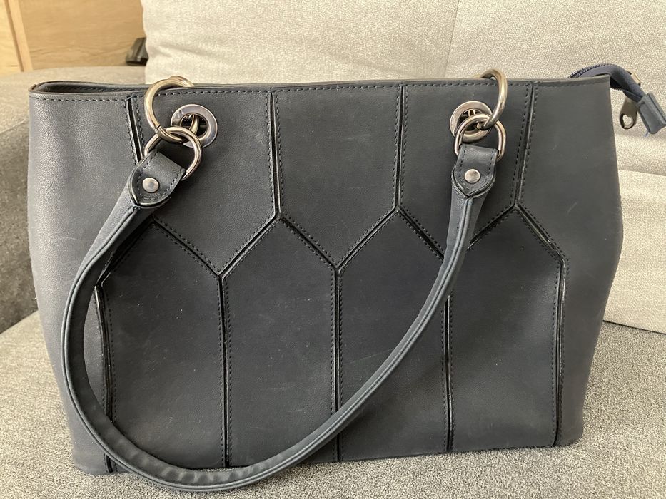 Евтини дамски чанти Michael Kors в тъмно синьо и кафяво кожени