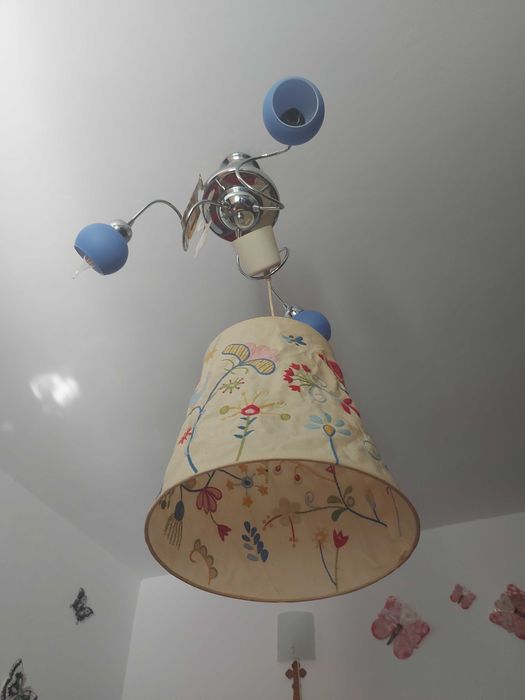 Lustra,aplica flori copii, abajururi sticla groasa pentru spatii umede