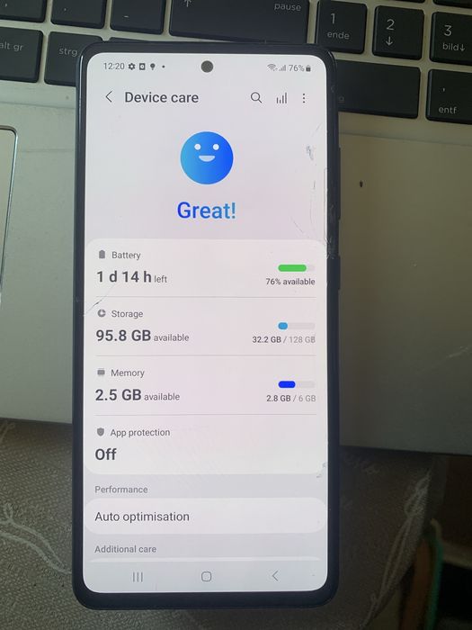 sam a52s , touch fisurat