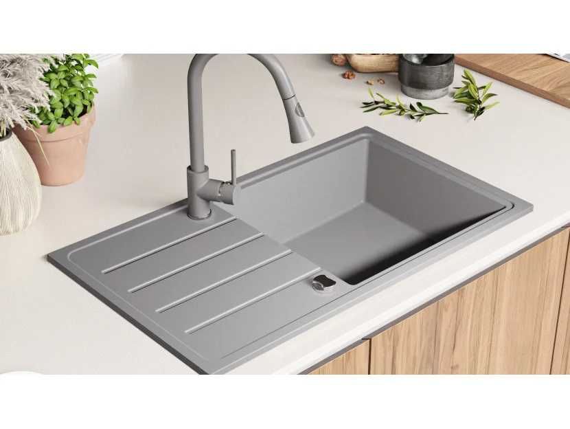 Кухненска Мивка от Гранит модел Копенхаген 900 x 500 Supreme - Сив