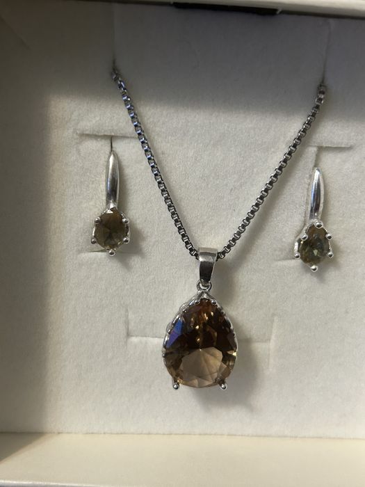 Сребърен комплент със Султанит - хамелеон