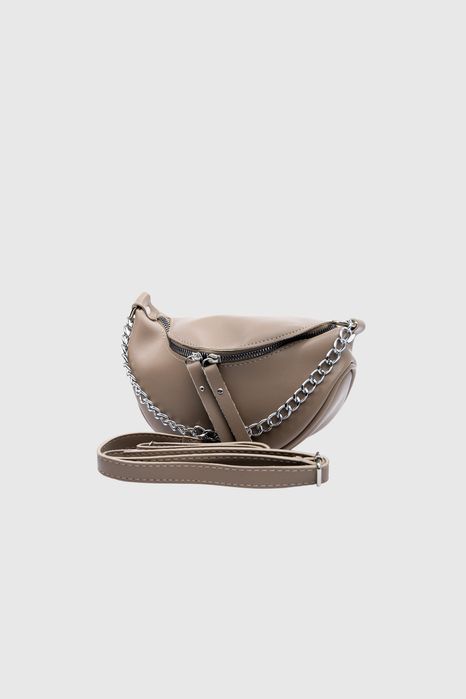 НОВО! ЛИКВИДАЦИЯ! Спортна дамска чанта с верижна дръжка-кафяво