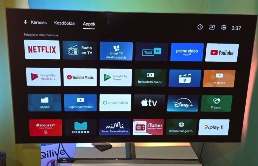Televizorul Philips Ambilight OLED 55OLED856, smart Android, este perfect funcțional.