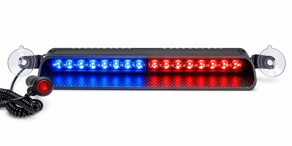 12 LED Сигнална лампа за запалка на кола, син/червен цвят