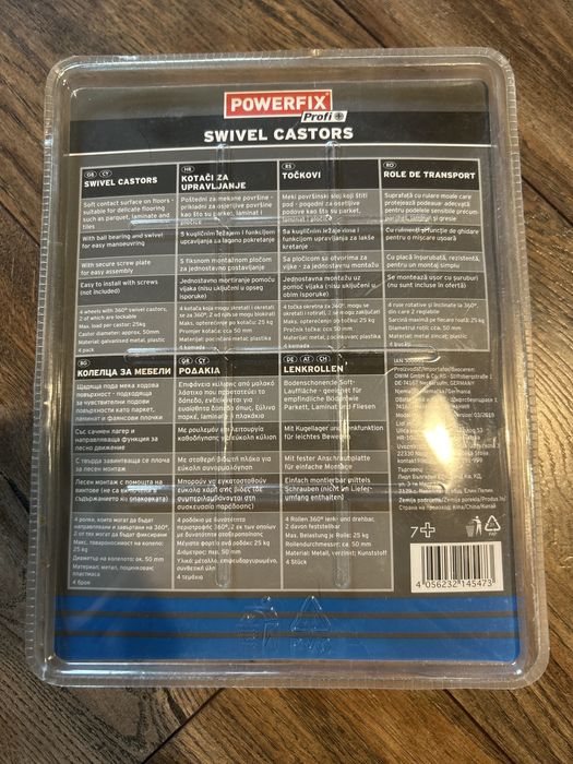 Колелца за мебели 4бр. Със стопер