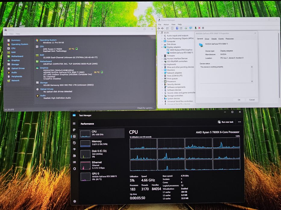 Pc Gaming  Ryzen 5 7600x  Rtx 5060Ti 32Gb Ddr5 1Tb