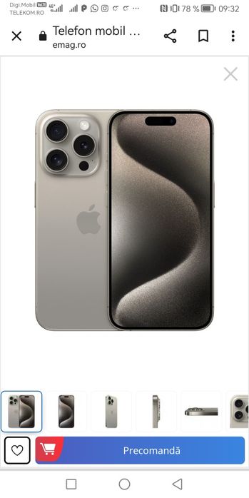 Iphone 15 pro max piese - display - carcasa-camere-baterie originale