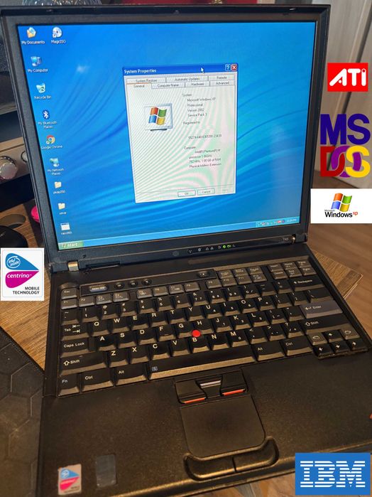 IBM ThinkPad T43 – laptop retro clasic, Pentium M Centrino, Windows XP
