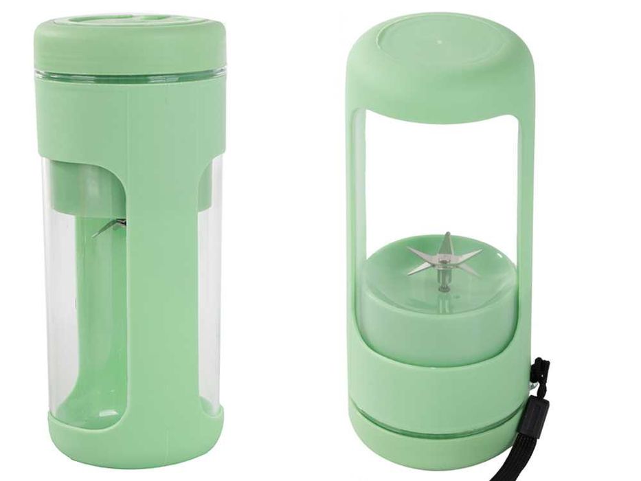 Shaker portabil smoothie si proteine 450ml cu 6 lame inox USB 2000mAh