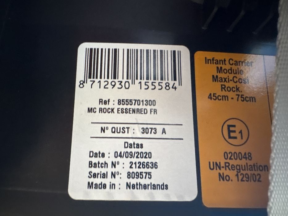 Столче за кола Maxi-Cosi Rock i-Size 45–75 см (0–12 кг) – отлично състояние