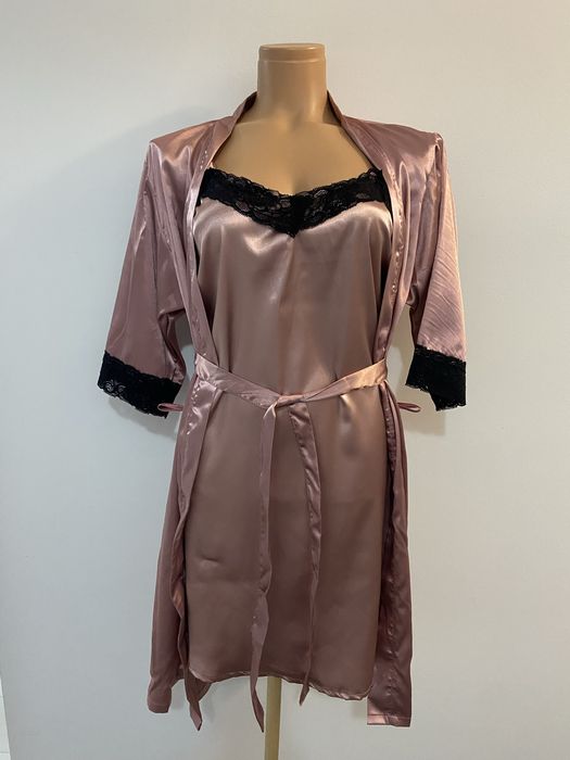 Set dama satin pijama roz