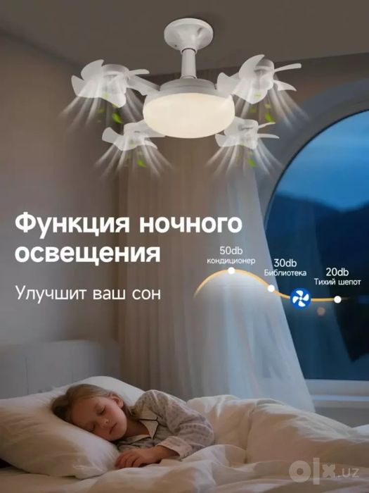 Ventilador Teto LED Pro 60W E27 – zamonaviy yoritish va sovitish yechi