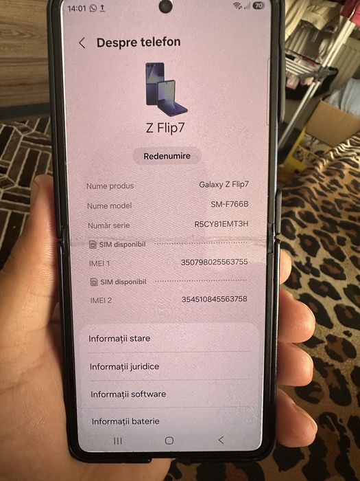 Vand samsung galaxy Z Flip7