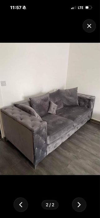 Canapea chesterfield gri