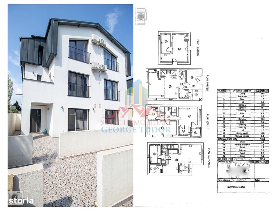 Vila tip duplex P+2E+M,142,6 mp utili,2 parcari,Cittadella Garden, Str