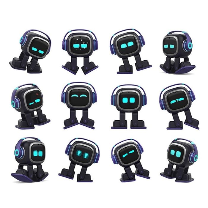 Умный робот EMO (ИМО) Robot AI на скейтборде.