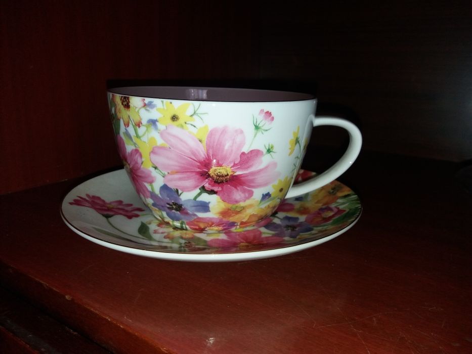 Чайная пара "Цветы и бабочки".