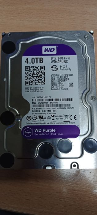 Жесткий диск 4 Тб  WD Purple бу.