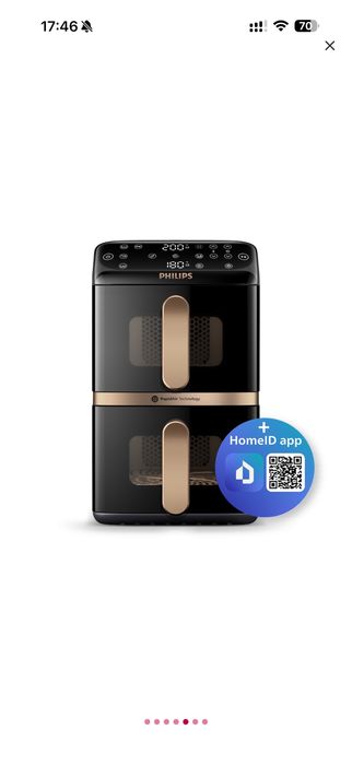 Friteuza cu aer cald dubla philips, 10l, 2750W