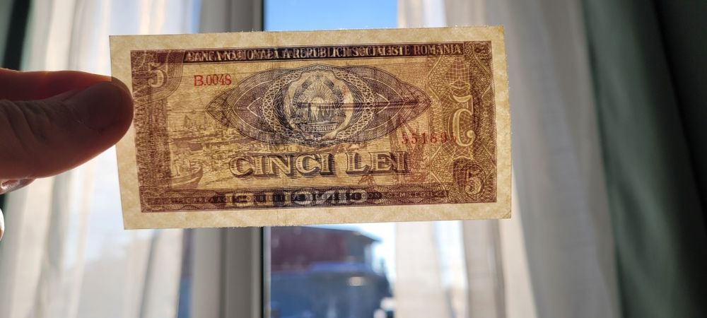 Bancnota 5 lei 1966 bani vechi