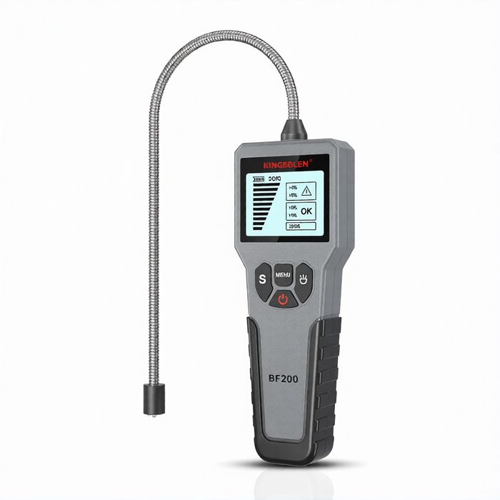 Tester Lichid de Frana Profesional KINGBOLEN BF200 Compatibil DOT 3 / DOT 4 / DOT 5.1, Sonda Flexibila, Indicator Procentual Umiditate, Gri/Negru