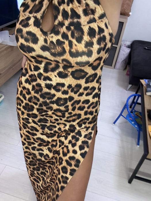 Нова леопардова дълга рокля, размер М