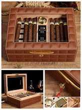 Хумидор, Кедър и кожа, Lubinski, 30-50 пури, Хидрометър и овлажнител