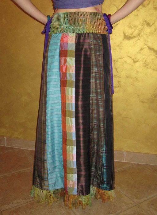 Handmade дълга бохо пачуърк пола/Единствен брой