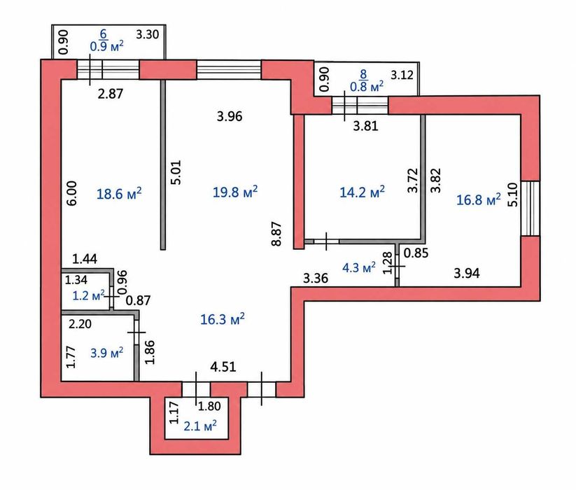 3-комнатная КСК 100м2