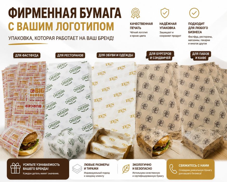 Бумажная упаковка Фаст фуд
