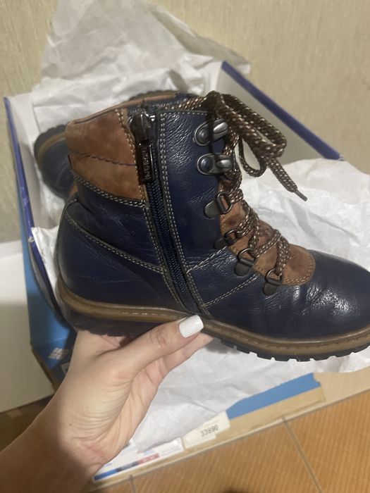 Ботинки кожа унисекс зима 34-35р