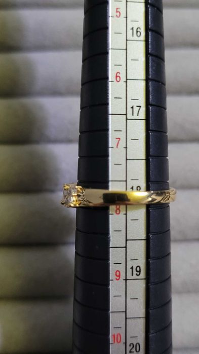 Inel suedez din argint, placat cu aur de 18K, Safira