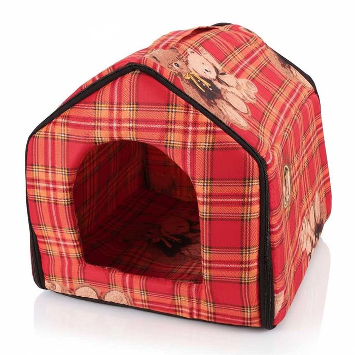 Casuta pliabila pisici si caini mici pat moale detasabil 32x34x30 cm