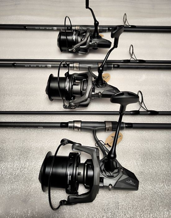 SET 3 Lansete FL EXCIA 3.90m 3.5lbs 2seg +  3 Mulinete Eastshark 10000