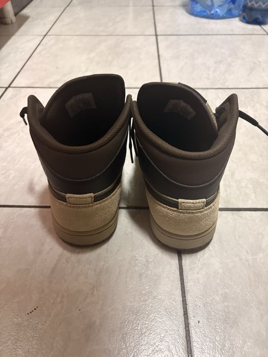 Air Jordan 1 Mid Khaki/Black-Baroque Brown