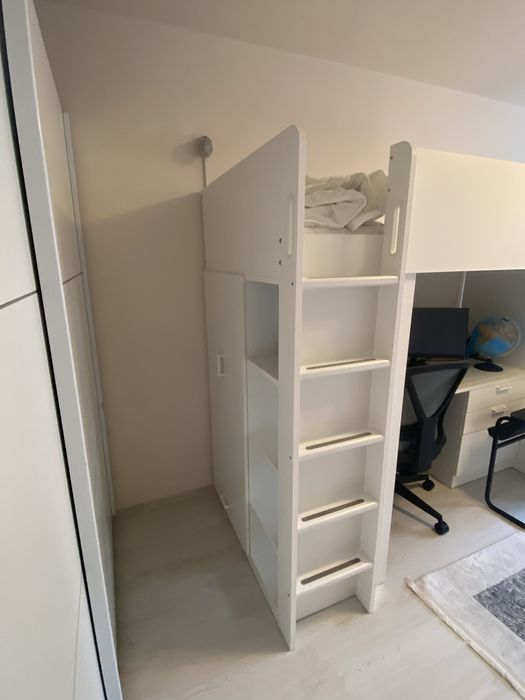 Pat Ikea cu spatiu de depozitare si Birou