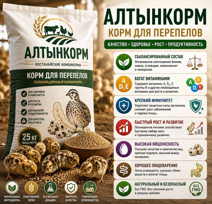 Комбикорм СТАРТ РОСТ ФИНИШ для КРС, птицы и рыбы