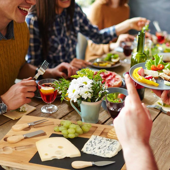 Set pentru servire aperitive si branzeturi bambus 3 tacamuri 40x30 cm