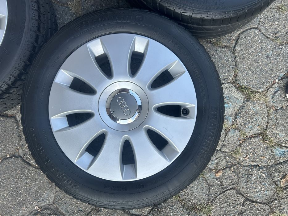 Jante aliaj 5x112mm, anvelope vara 205/65 R16, Audi A3, A4 B5, B6, B7, VW, Seat, Skoda