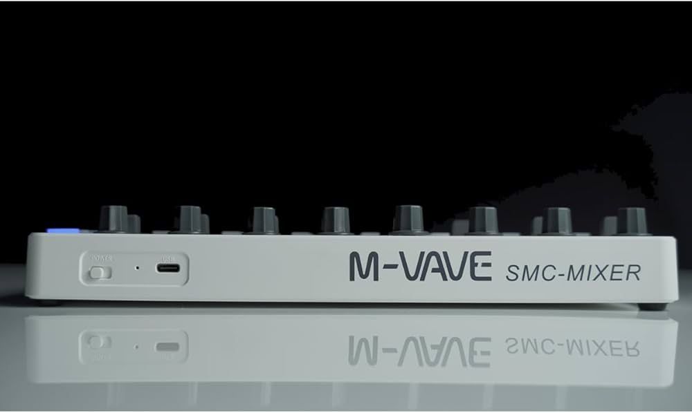 Mixer M-Vave SMC - Controler/mixer MIDI wireless Bluetooth cu 8 encodere, alimentat prin baterie și USB