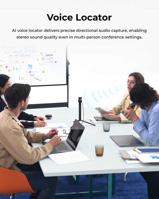 OBSBOT Tiny 3 Lite AI-Powered Spatial Audio 4K Webcam