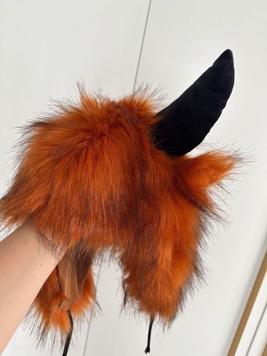 Шапка с рожками ушками