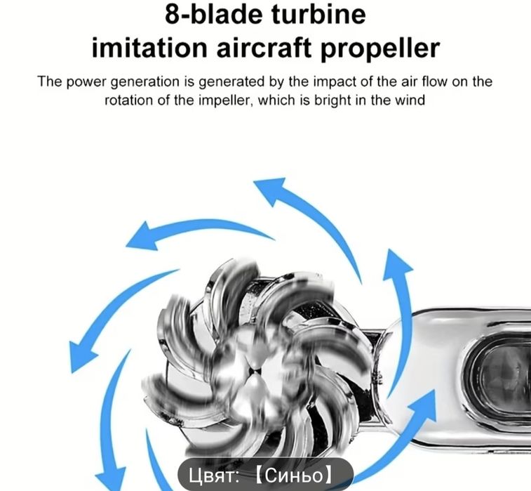 Комплект два броя синьо и бяло автомобилна ветроуправляема LED лампа