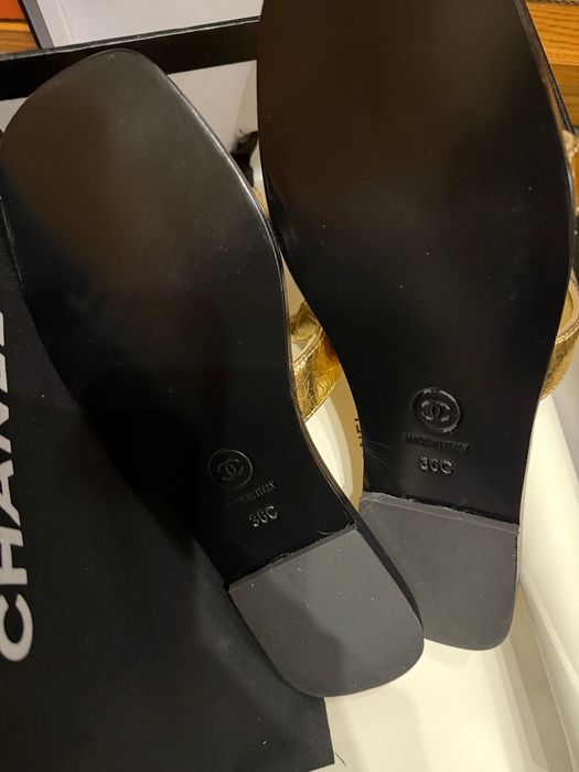 Дамски чехли Chanel, златисти, 36