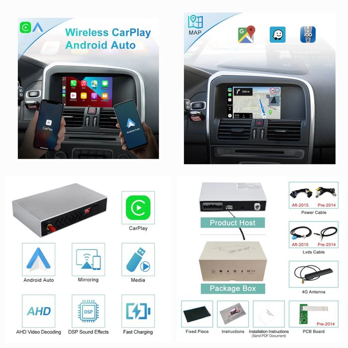Carplay wireless Volvo XC60,XC70,S60,S80,V60,V70,V40 2011-2019