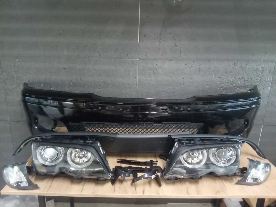 Bara fata Negru M-LOOK + Faruri semnalizare portocaliu BMW E46 01-2005