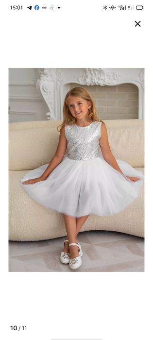 Белое платье детское ( рост 122)