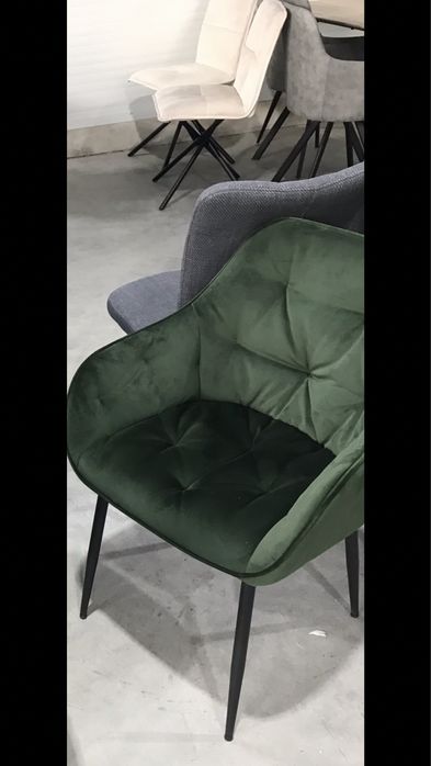 Scaun / fotoliu catifea verde 2 bucati