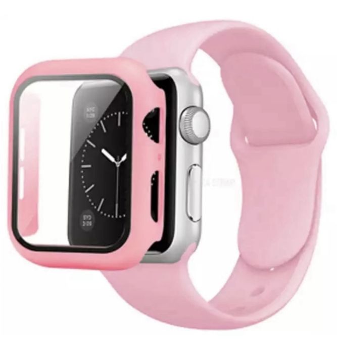 Pachet Carcasa Husa +Curea Direct Silicon Compatibila Ceas Apple Watch