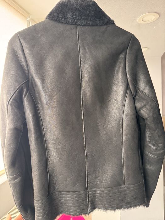 Geaca din piele cu blana de miel 36